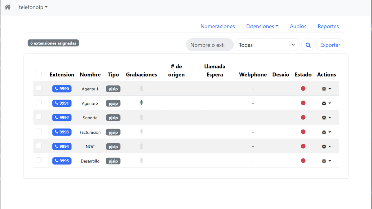 Registro de grabación de llamadas con reproductor integrado